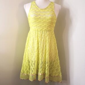 Free People New Romantics dress crochet knit book floral